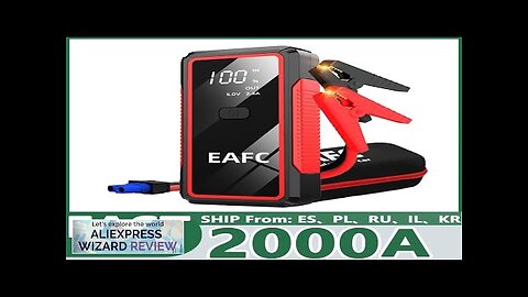 2000A Car Jump Starter 1200A 12V Output Portable Emergency Start-up Charger Review