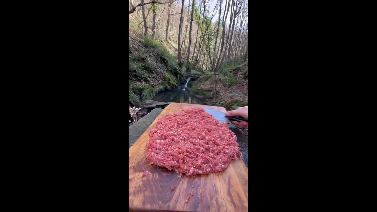 Doğal Ağaç Çubukta Beyti Kebab 🥩 Cooking Beyti kebab on a natural wood shorts