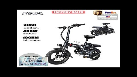 ebike 400W 48V 30AH Adult Fat Tire electric bike Folding Electric Bicycle Review