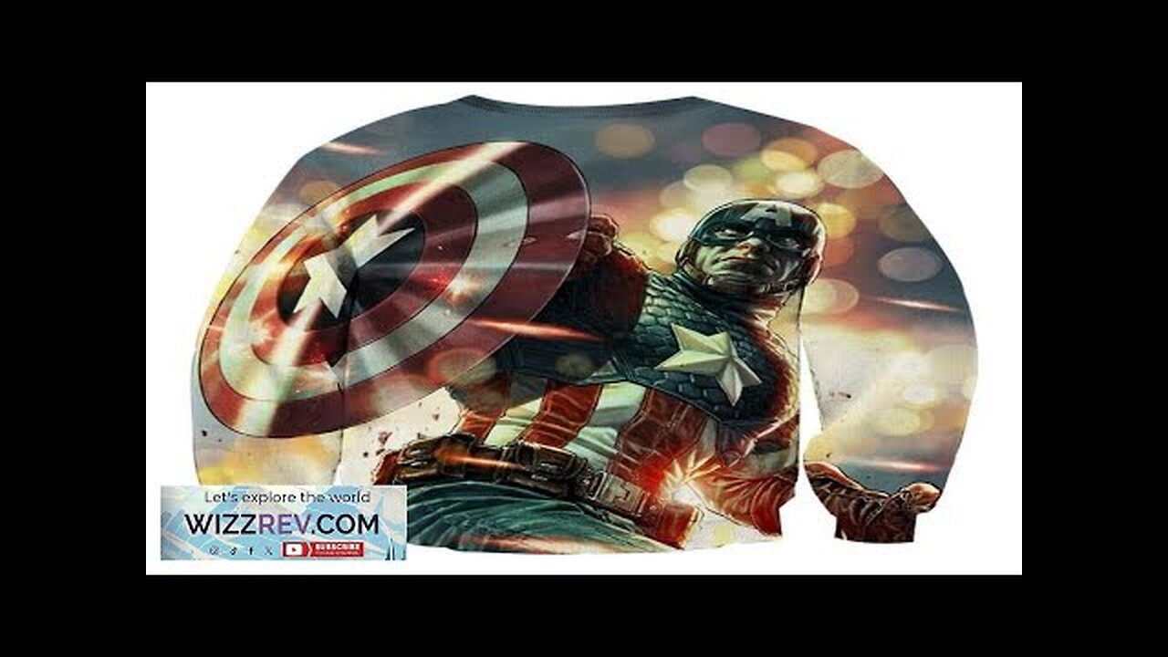 Cartoonized Captain America On Glowing Background Sweatshirt Review