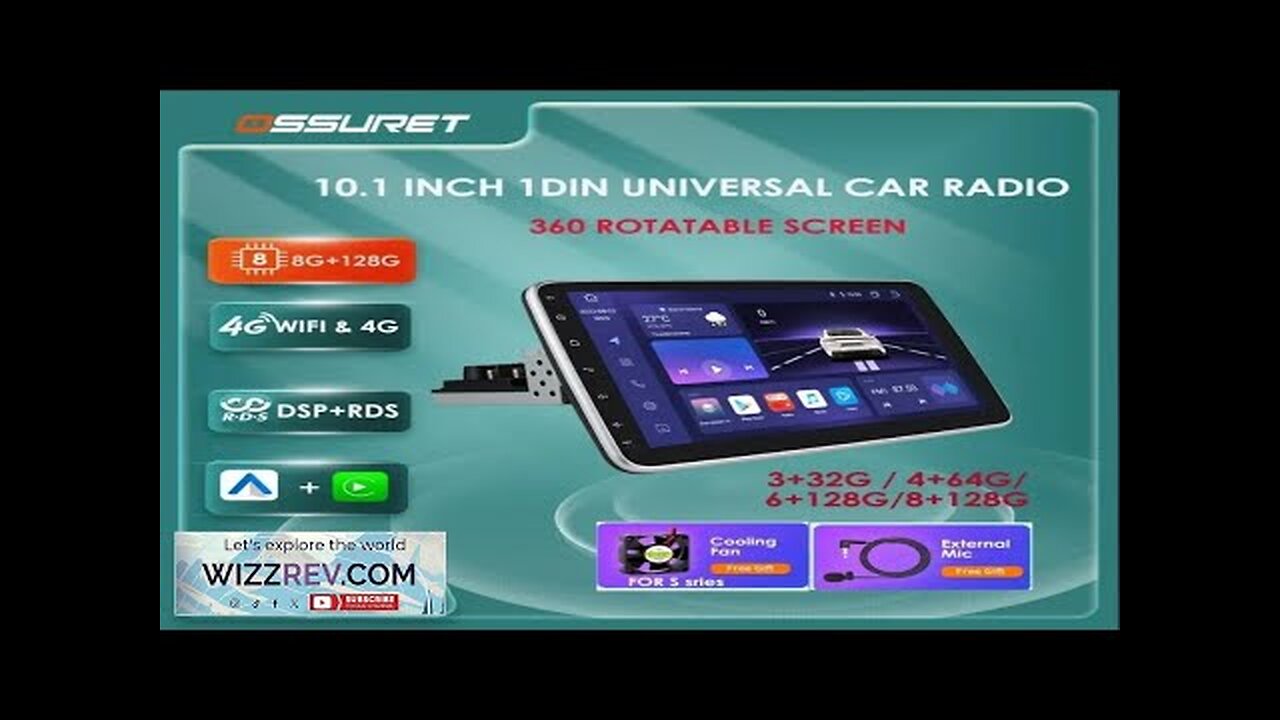 1din Carplay android auto radio Universal Autoradio Rotatable Screen GPS Multimedia Player Review