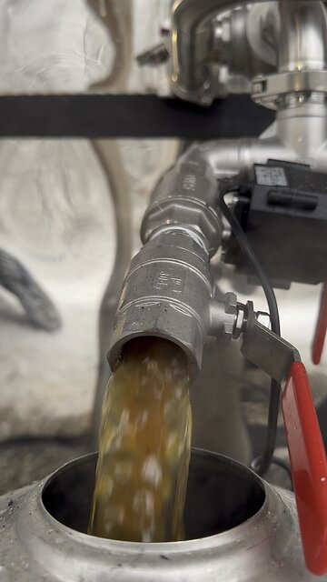 Fresh maple syrup off the evaporator