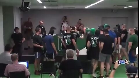 Olimpija Ljubljana fans protest against the Club President. Insane scenes during Albert Riera speech