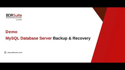 How to Backup and Recovery for MySQL Database Server| BDRSuite Demo