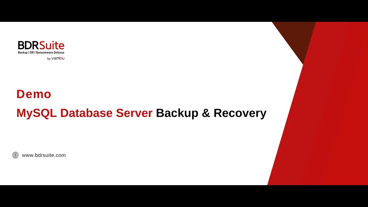 How to Backup and Recovery for MySQL Database Server| BDRSuite Demo