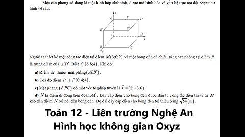 Liên trường Nghệ An: Một căn phòng có dạng là một hình hộp chữ nhật, được mô hình hóa và gắn hệ