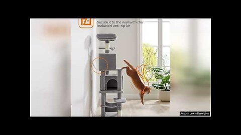 Feandrea Cat Tree, 61-Inch Cat Tower for Indoor Cats, Plush Multi-Level Cat Review