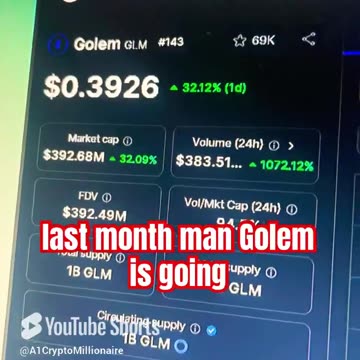 golem glm daily price prediction crypto news #fyp