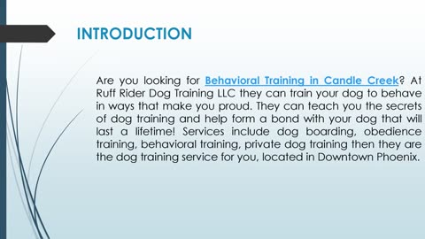 Are you looking for Behavioral Training in Candle Creek?