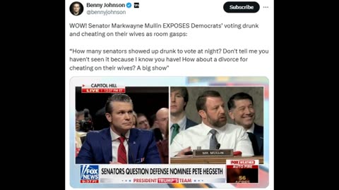 Senator Markwayne Mullin EXPOSES Democrats Voting Drunk And Cheating On Their Wives!