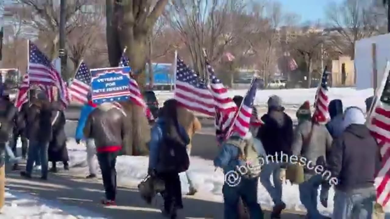 Hundreds are rallying in support of Pete Hegseth’s confirmation as Defense Secretary.