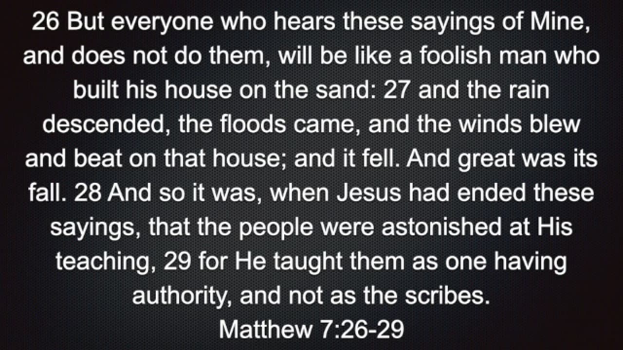 Matthew 7:26-29 PODCAST