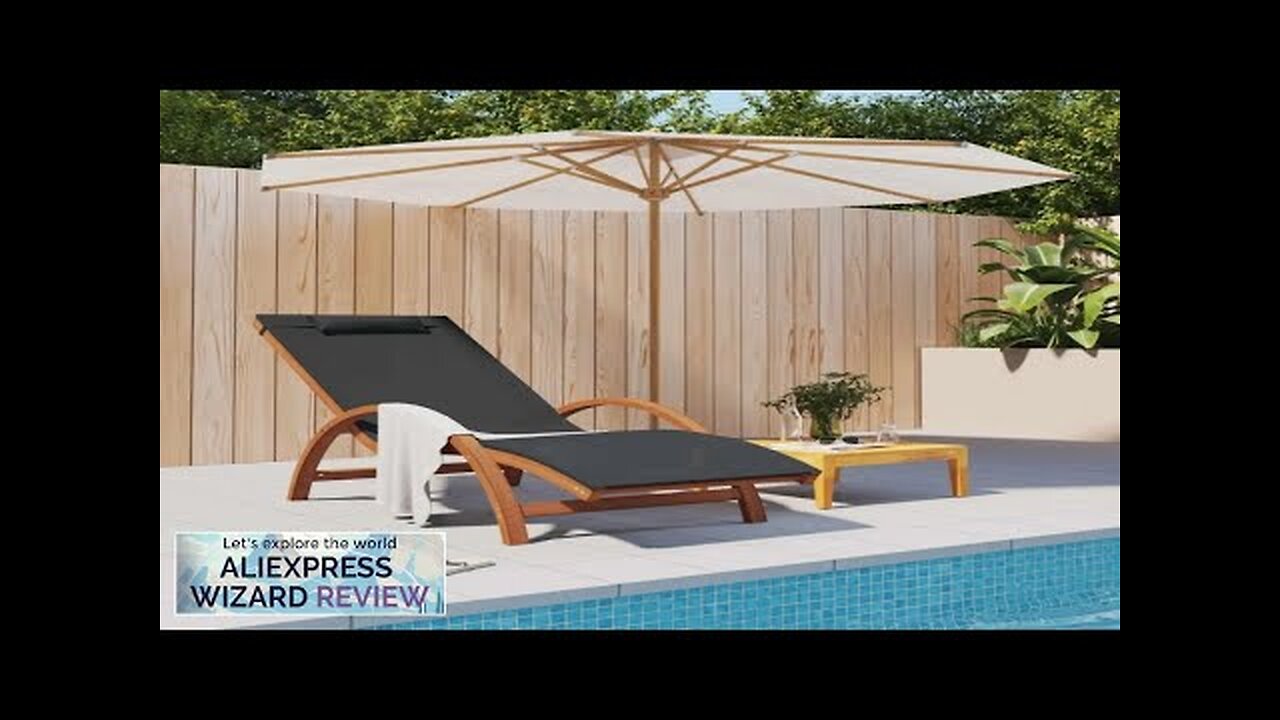 Sun Lounger with Pillow Gray and Solid Wood Poplarportable Beach ChairFolding Lounge Review