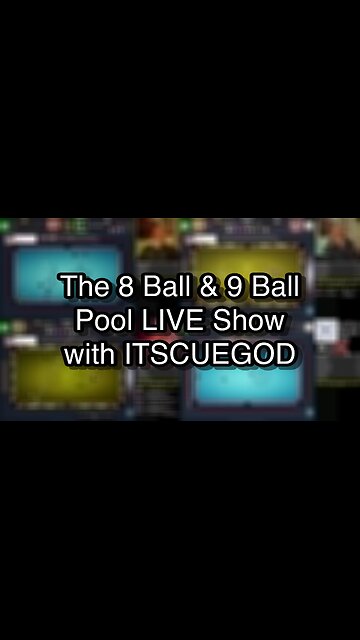 The 8 Ball & 9 Ball Pool LIVE Show with ITSCUEGOD