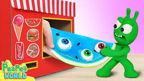 Get Yummy Watermelon From Trouble Vending Machine 🍉 Cartoon For Kids ❤️ Pea Pea World