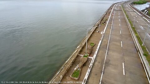 drone flight coastal road