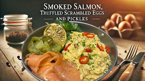 Smoked Salmon, Truffled Scrambled Eggs & Pickles