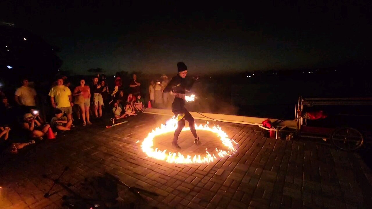 Fire Dancing with Poi at Mallory Square in Key West Florida #poi #firedancing