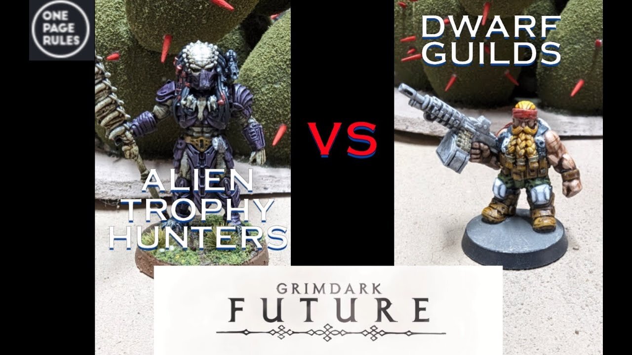 Grimdark Future : Predators vs Dwarf Guilds. 2000pts solo play narrative