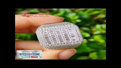 Rectangle Real full Moissanite Ring Men and women Sterling 925 Silver Round Review