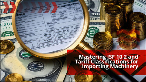 The Importance of ISF 10 2 and Tariff Classifications for Machinery Imports