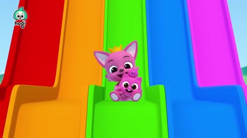 Learn Colors with Slide｜Hogi's friend, Five Little Buses, Candy + more｜Pinkfong Hogi