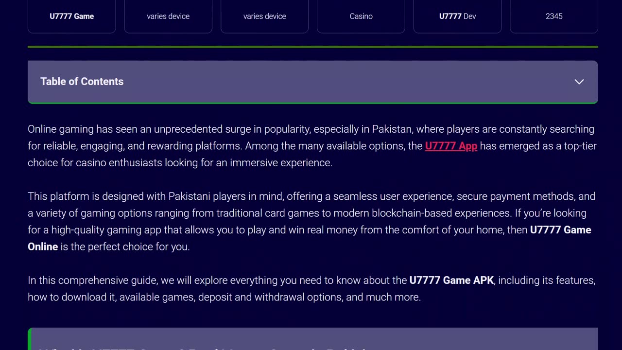 U7777 GAME