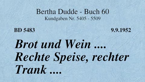 BD 5483 - BROT UND WEIN .... RECHTE SPEISE, RECHTER TRANK ....