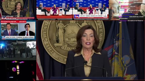 New York Gov. Kathy Hochul holds a press conference.