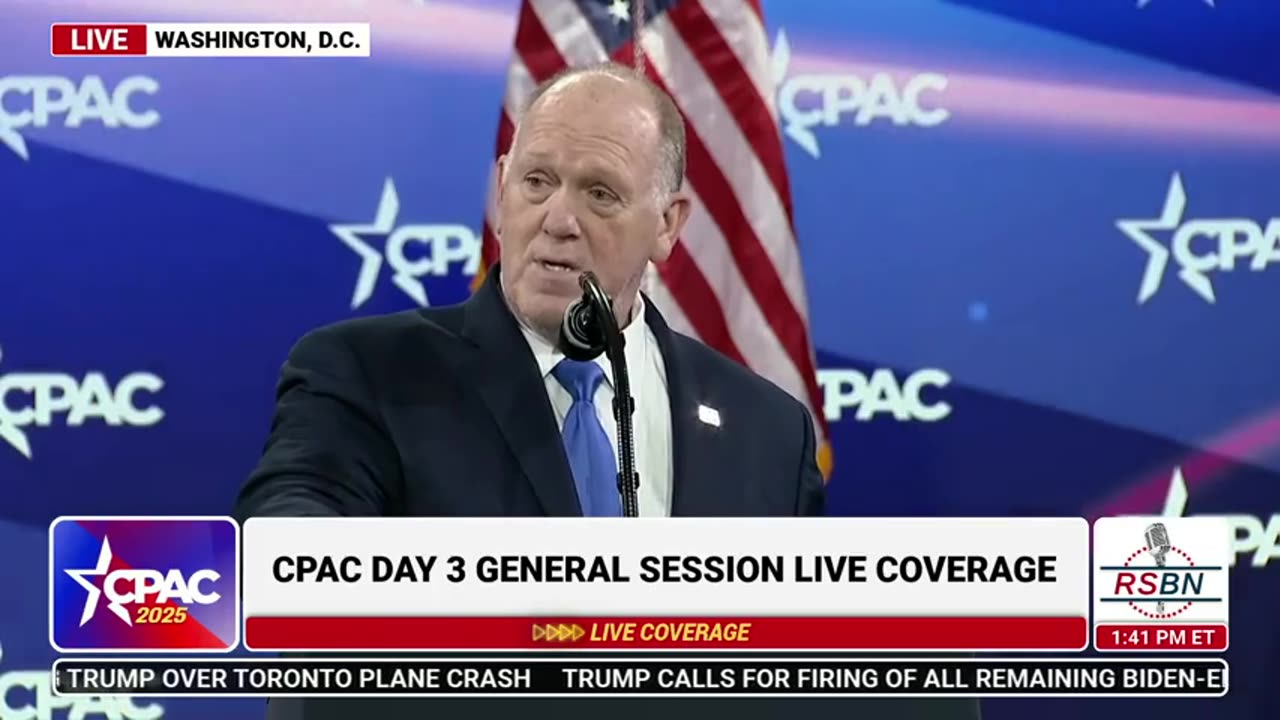 FULL SPEECH| Tom Homan Delivers Remarks at CPAC 2025 - 2/22/25