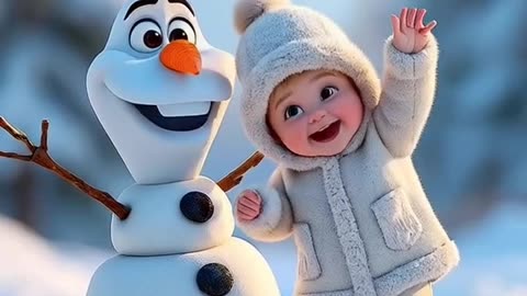 ❄️👧 Little Girl Dancing & Singing with a Snowman – Holiday Magic! 🎶💃