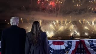 DONALD TRUMP ENJOYING HIS WELCOME BACK FIREWORK SHOW!