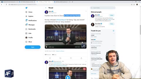 Nick Fuentes reacts to Benny Johnson's Twitter Thread