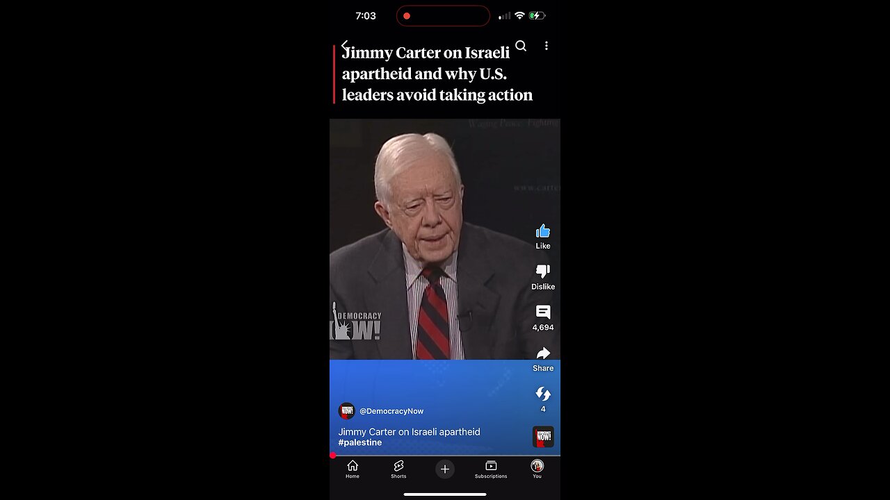 JIMMY CARTER. HERO FOR PALESTINIAN RIGHTS! Original content by @democracynow 12-29-24