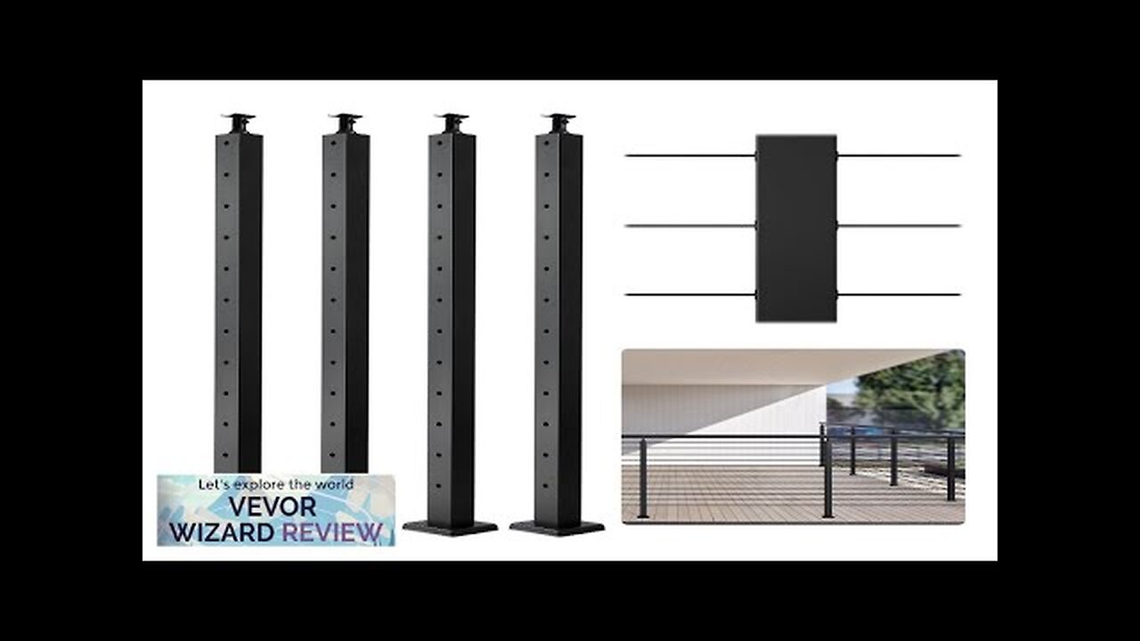 VEVOR 4-Pack Cable Railing Post 42" x 2" x 2" Steel Horizontal Review