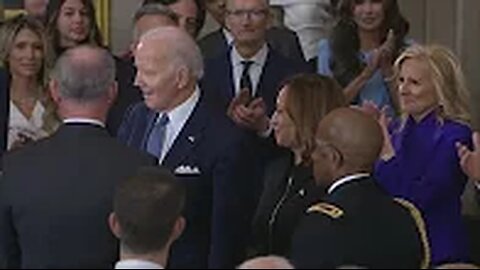 Pres. Biden, VP Harris get standing ovation