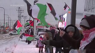 Palestinians in suburban Chicago celebrate the ceasefire deal between Israel and Hamas