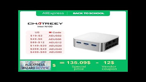 Intel Celeron N200/N100 Chatreey T8 Plus Mini PC SSD Windows 11 Computer Review