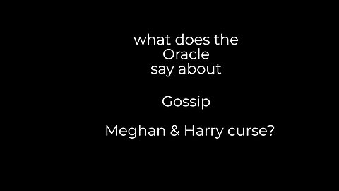 Indulge me . . Meghan and Harry . . . did they curse it? Card Reading