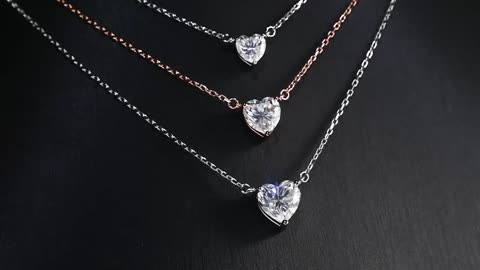 Heart Cut Certified Moissanite Necklace for Women