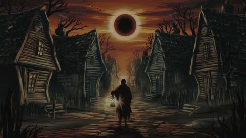 Haunting Music: Solar Eclipse Over an Old Village