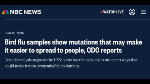 A Bird Flu Mutation - The Hollywood Script Comes To Life