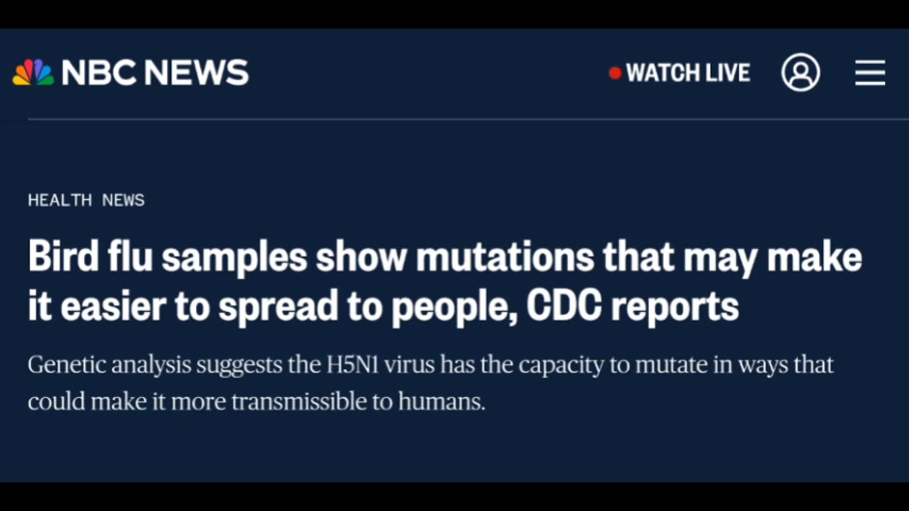 A Bird Flu Mutation - The Hollywood Script Comes To Life