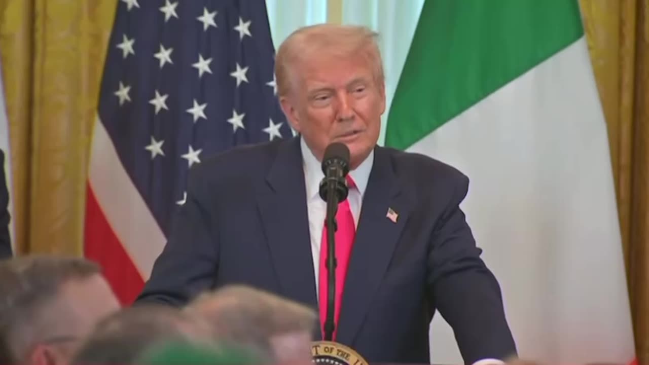 President Donald J Trump participates in a St. Patrick’s Day reception full speech