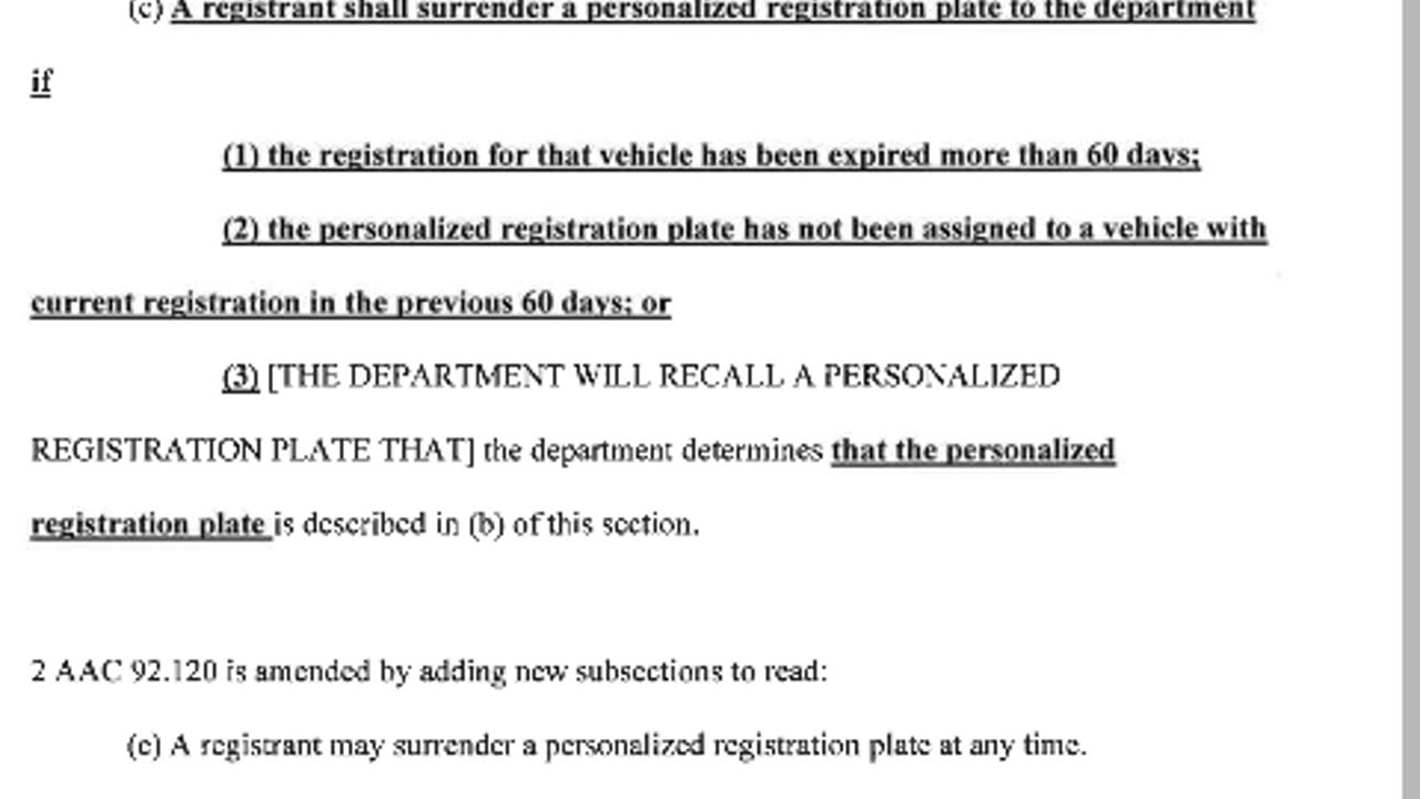 Fairbanks! What's going on? (1/16/2025) change to license and plates