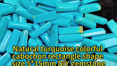 20250101-01 Natural turquoise colorful cabochon rectangle shape size 5*15mm DIY gemstone many using