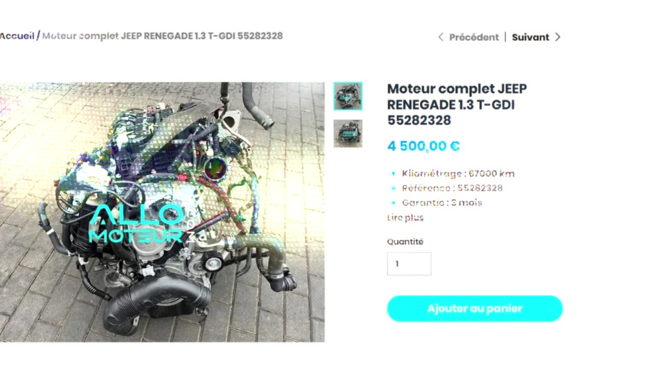 ALLOMOTEUR.COM - Moteur complet JEEP RENEGADE 1.3 T-GDI 55282328