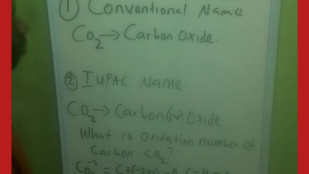 The conventional name and IUPAC Nomenclature of compound CO2 Part 1