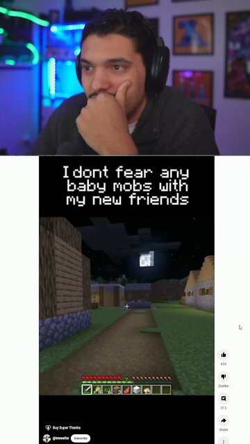 You wouldn’t believe who showed up! #minecraft #reaction #live