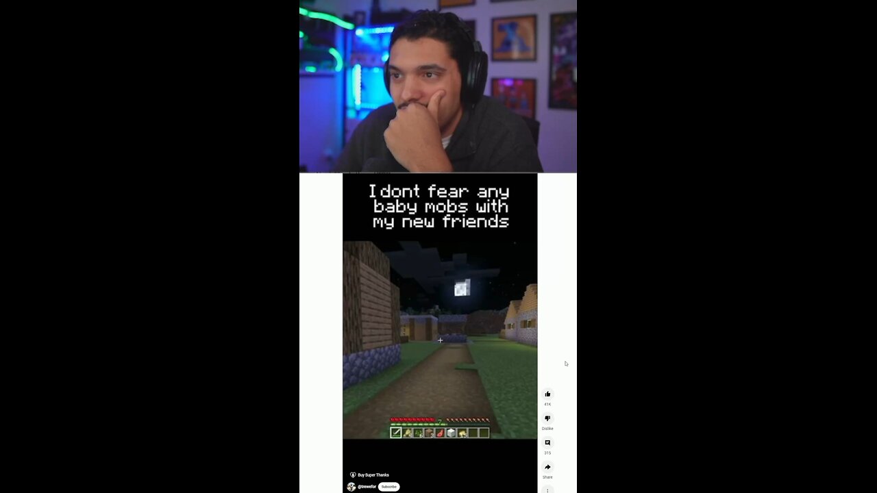 You wouldn’t believe who showed up! #minecraft #reaction #live